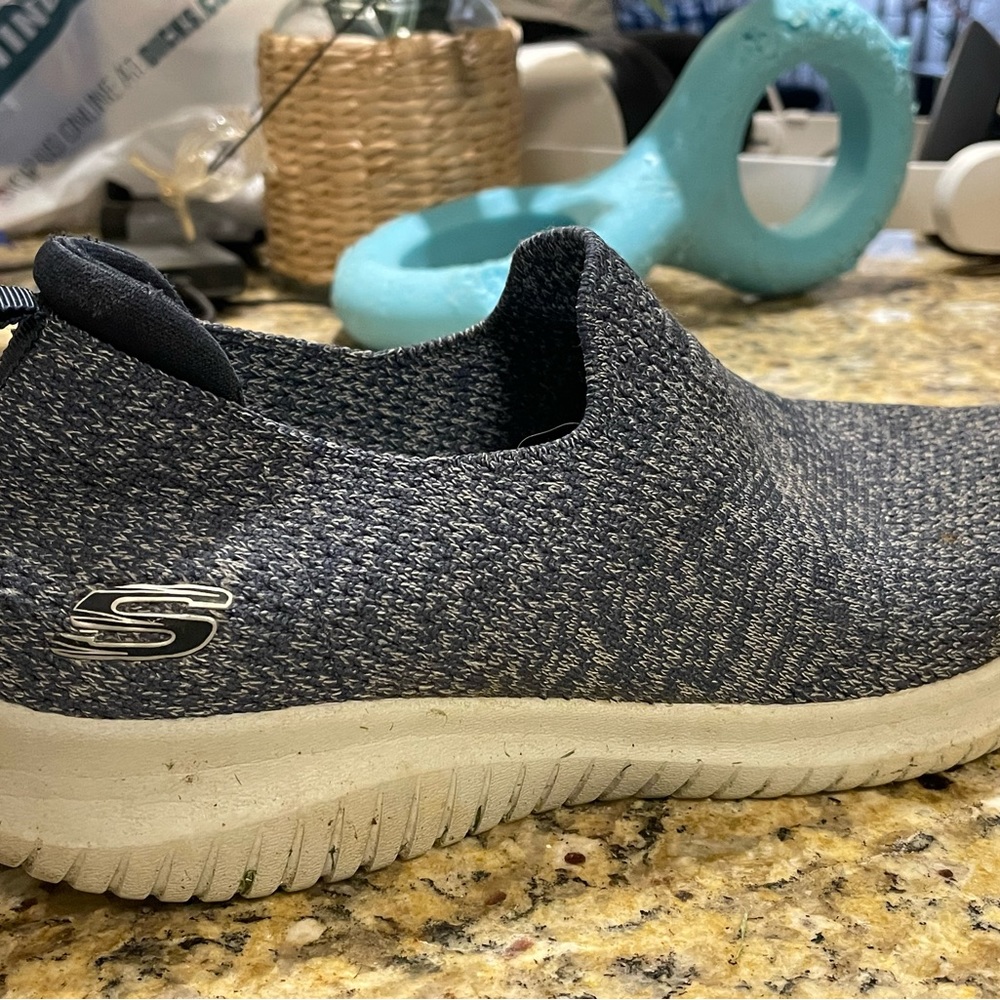 Blue slip on sketchers size 7 women